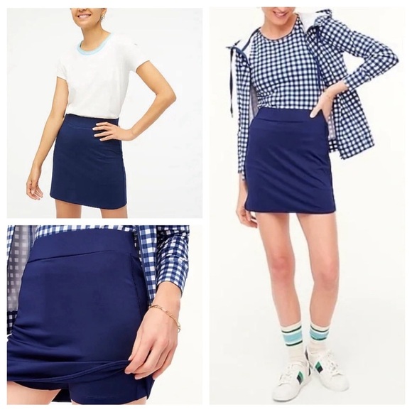 J. Crew Factory Dresses & Skirts - NWT J. Crew Factory Women's Active Navy Blue Spandex Skort Size XL